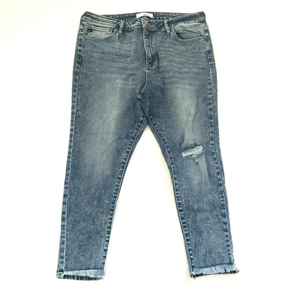 Kancan High Rise Distressed Jeans Size 3XL Raw Hem - Picture 1 of 7